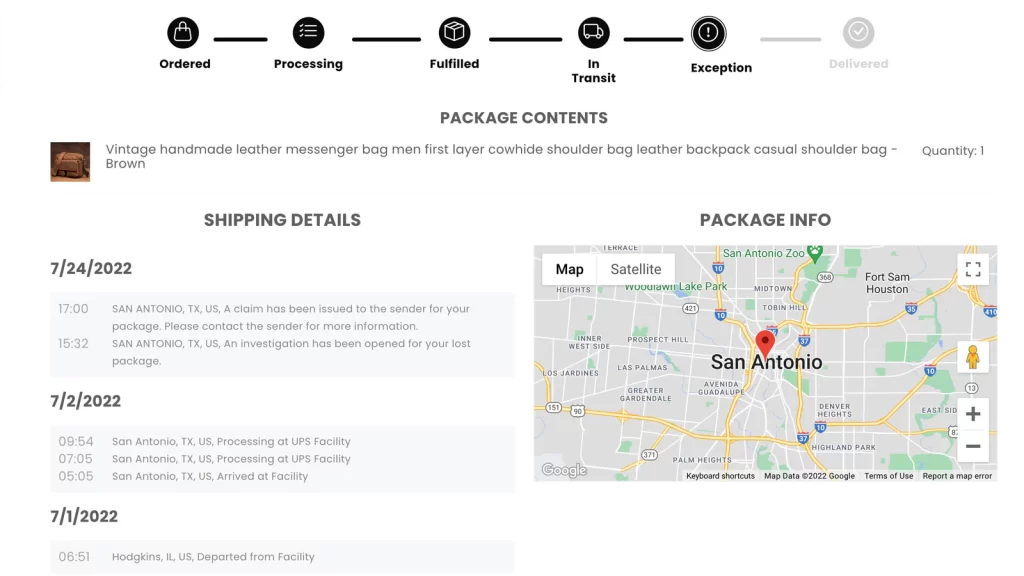 Parcelecho Tracking Page