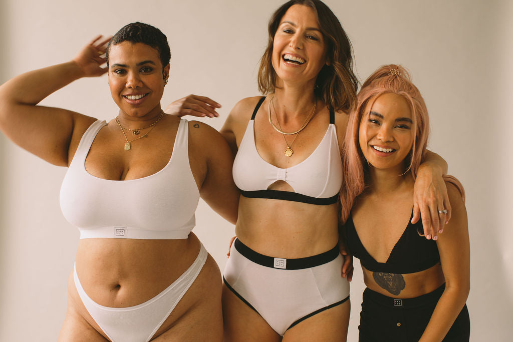 Pantee underwear and bras modelled by women of different sizes and
ages