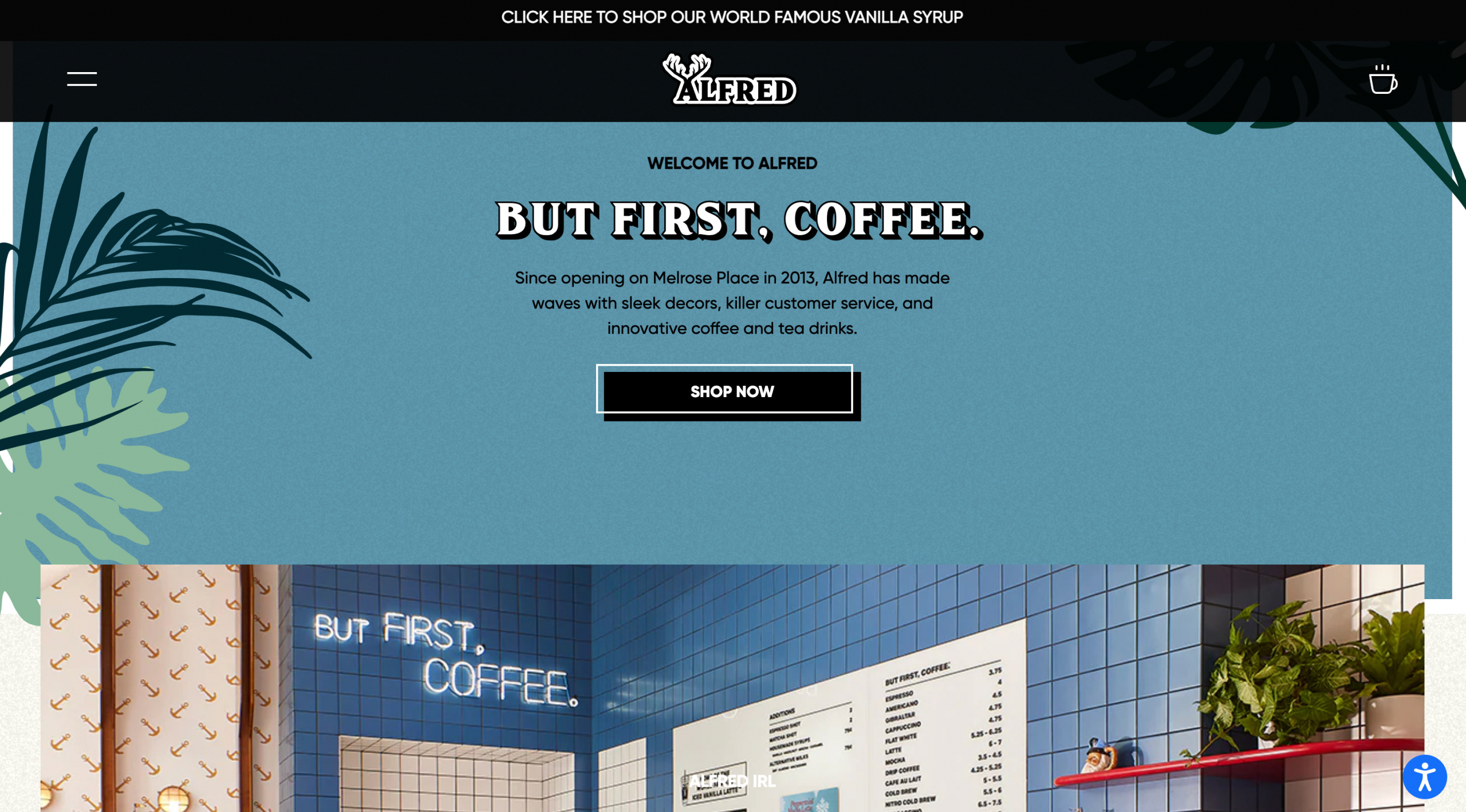 Ecommerce homepage for the brand
Alfred