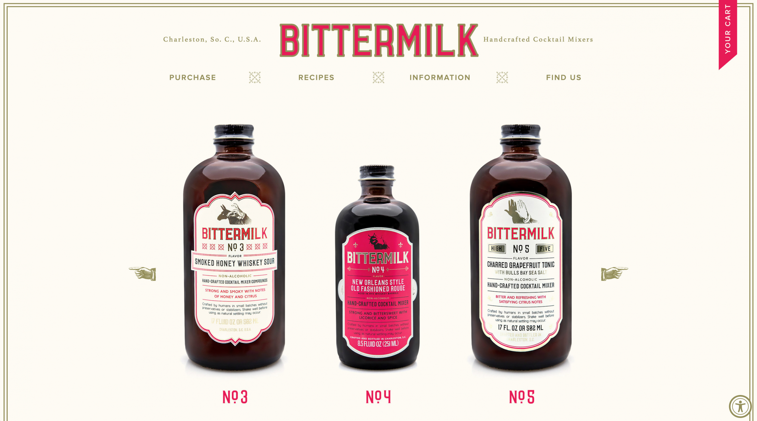 Ecommerce homepage for the brand
Bittermilk