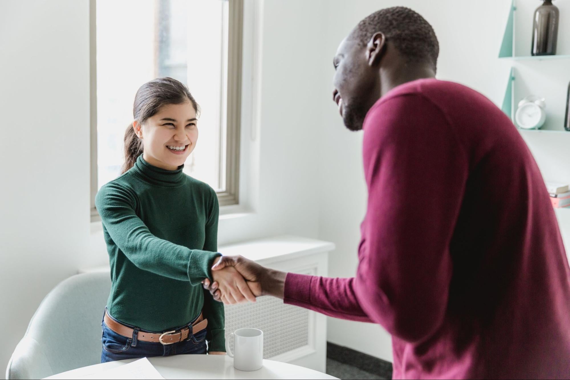 Two business people solving a
dispute