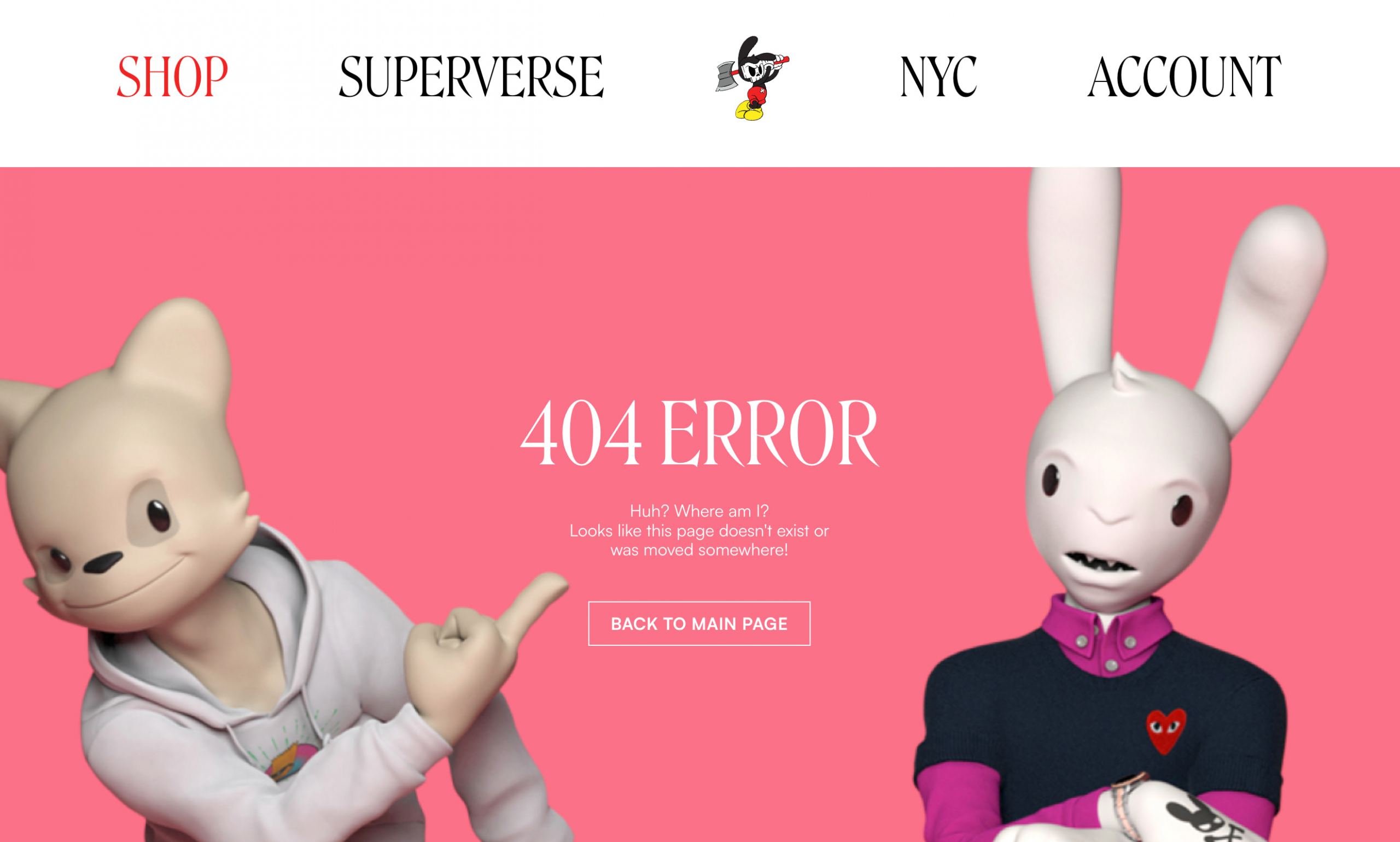 Ecommerce 404 page for online business
Superplastic