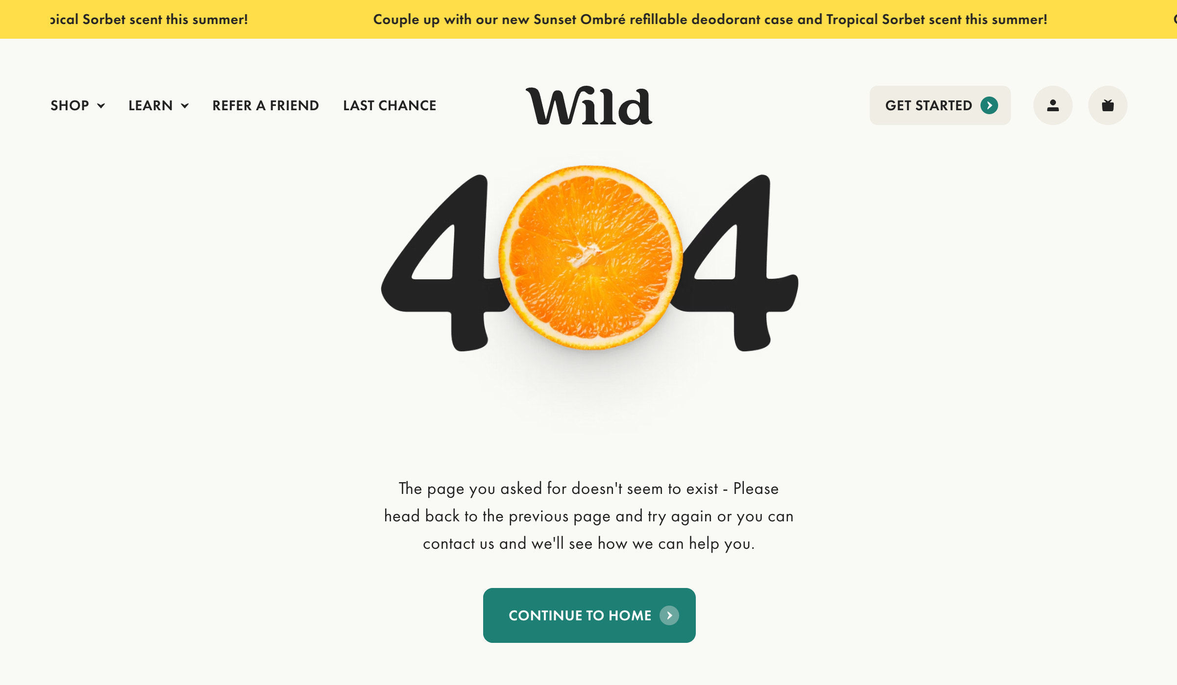Ecommerce 404 page for online business
Wild