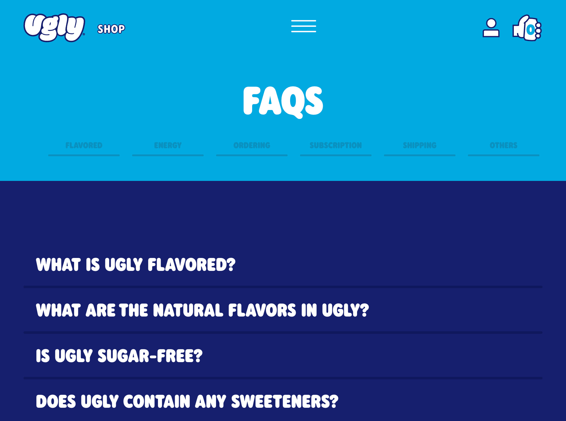 Ecommerce FAQ page for online business Ugly
Brands