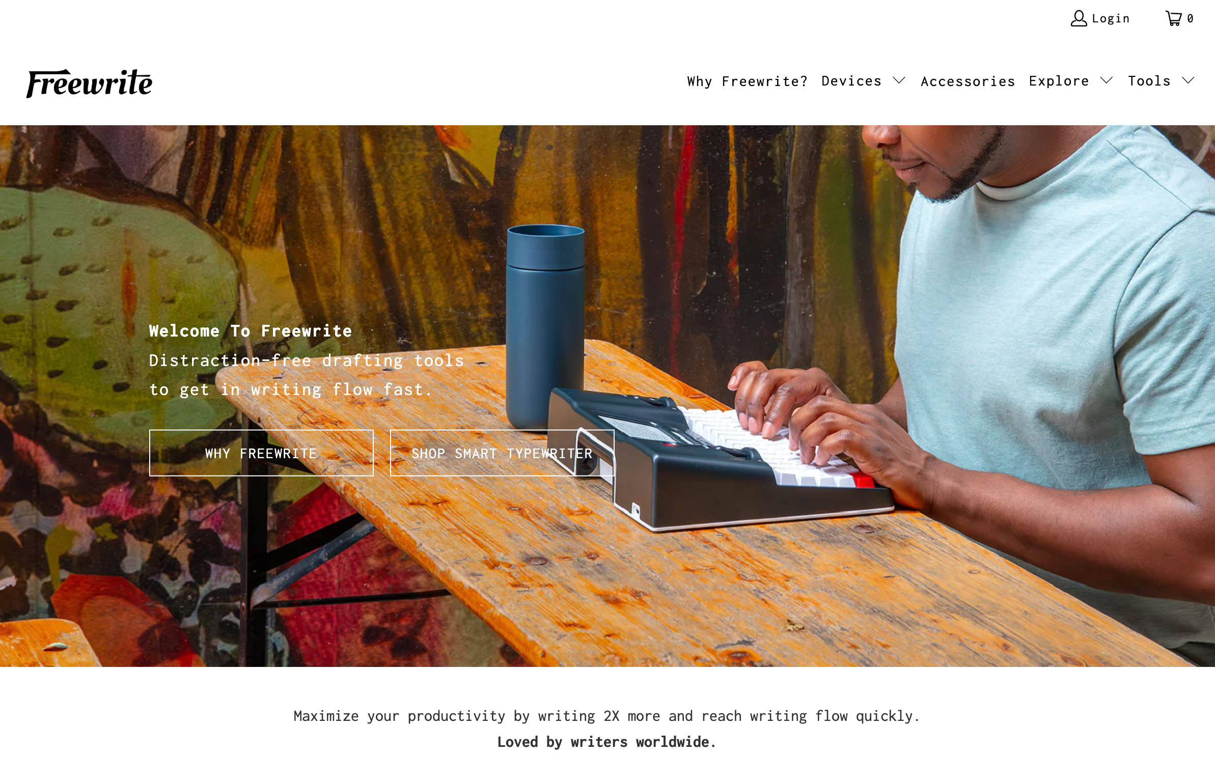 Ecommerce homepage for online brand
Freewrite