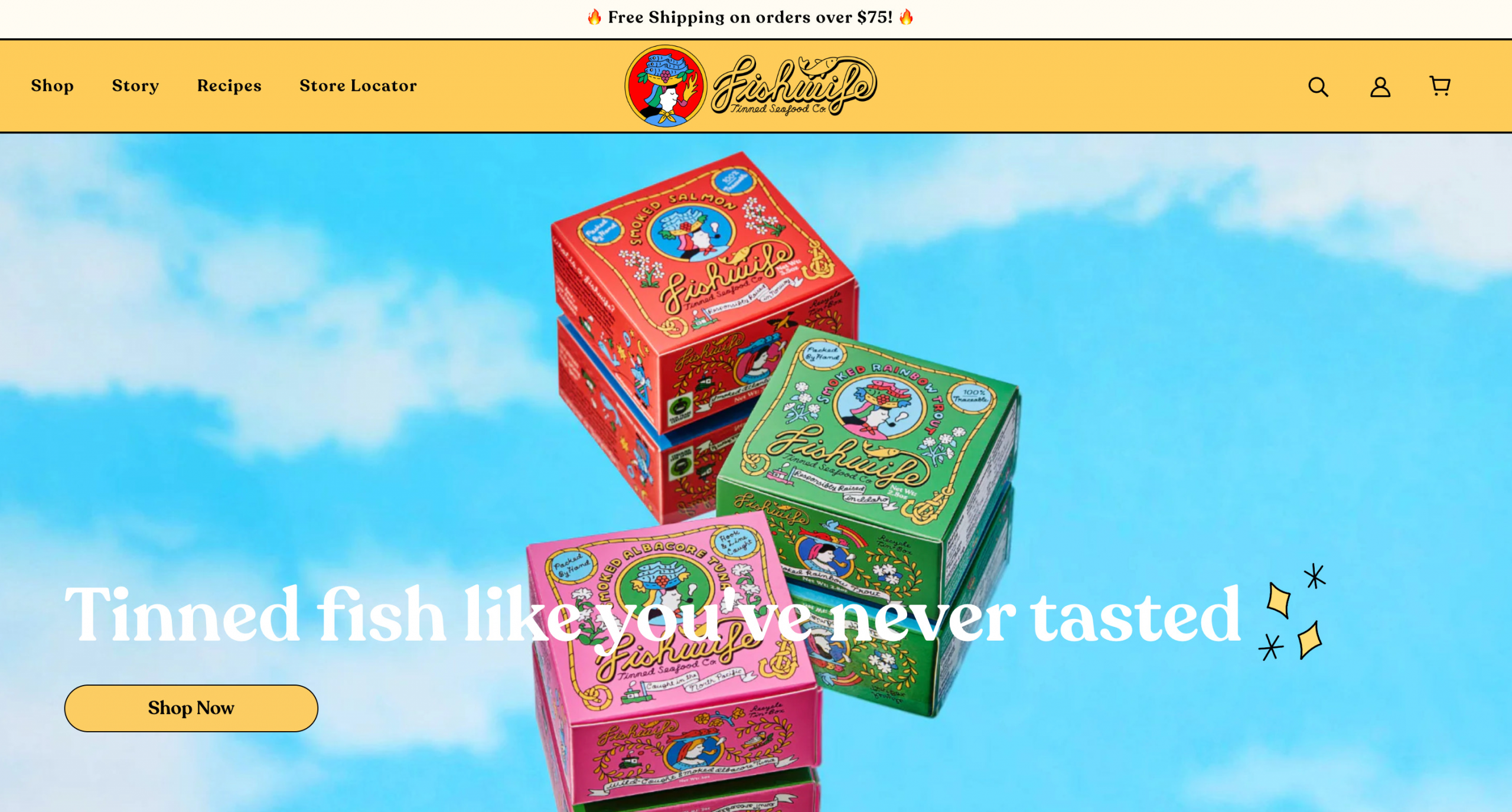 Ecommerce homepage for the brand
Fishwife