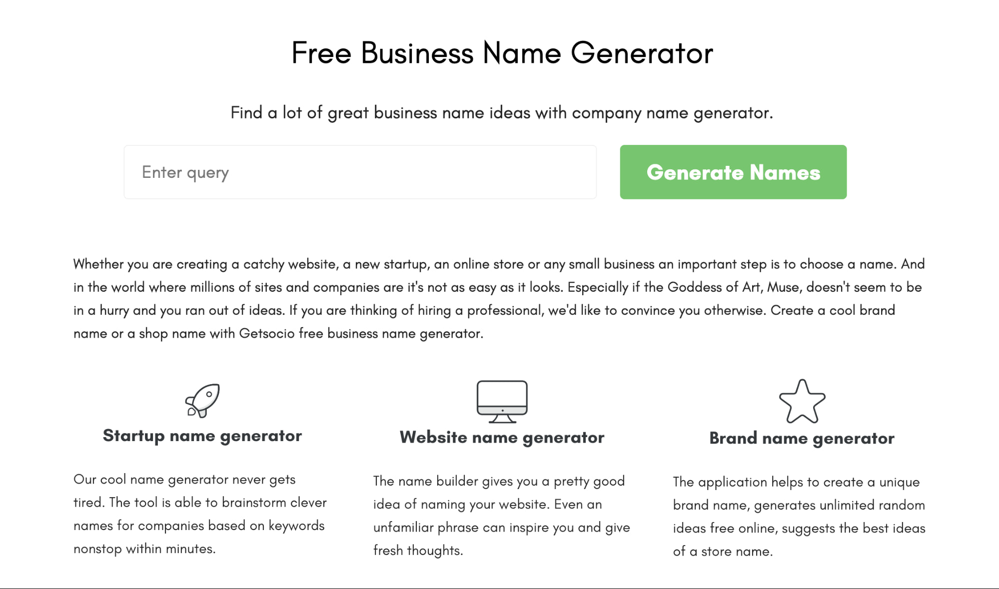 Getsocio online shop name
generator