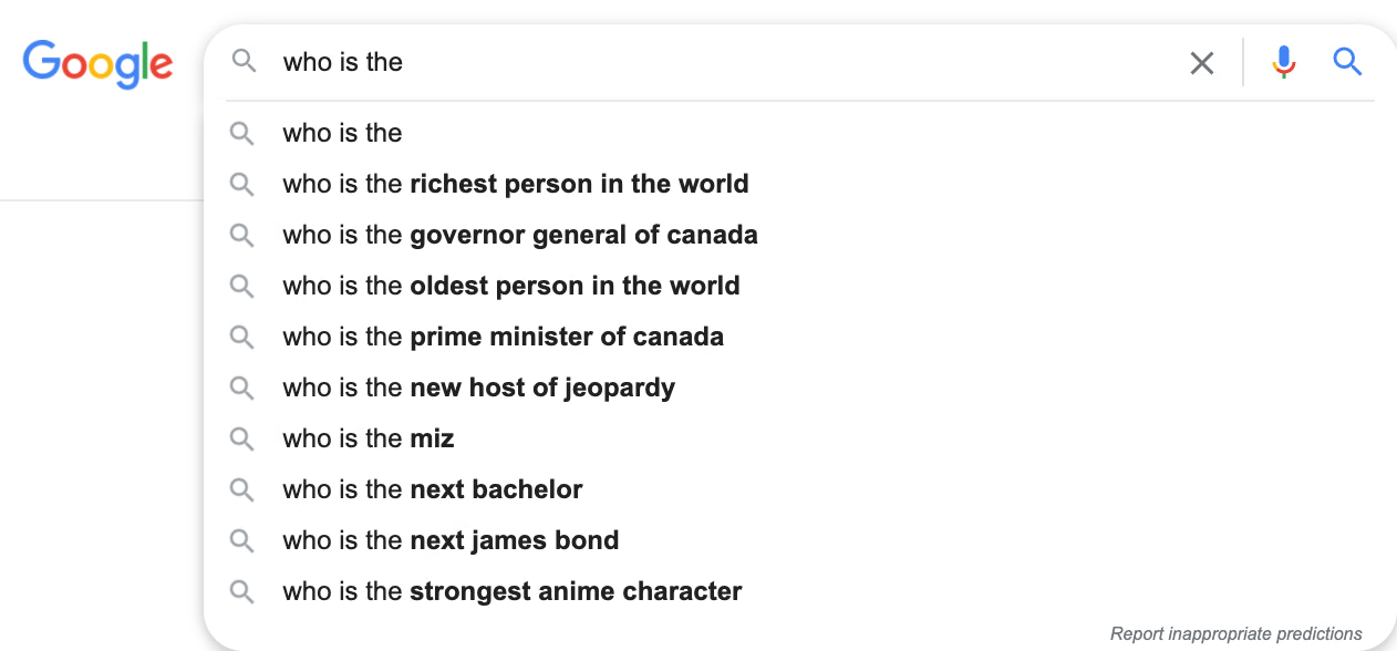 google
autosuggest