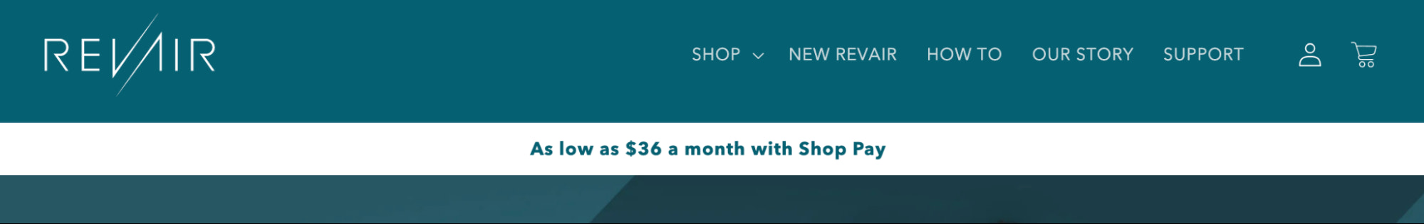 screenshot of RevAir
homepage