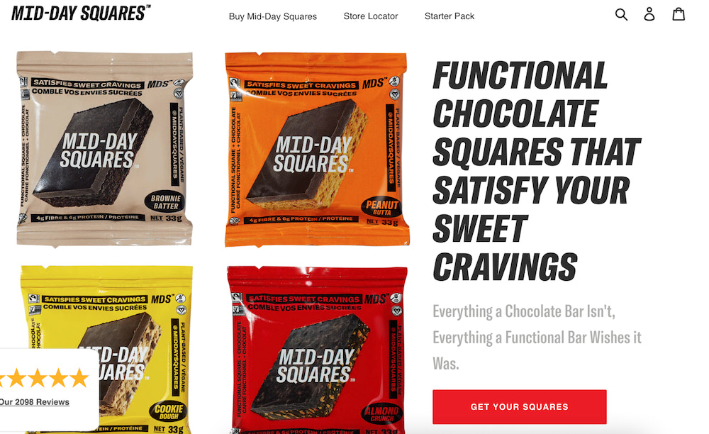Screenshot of Mid-Day Squares
website.