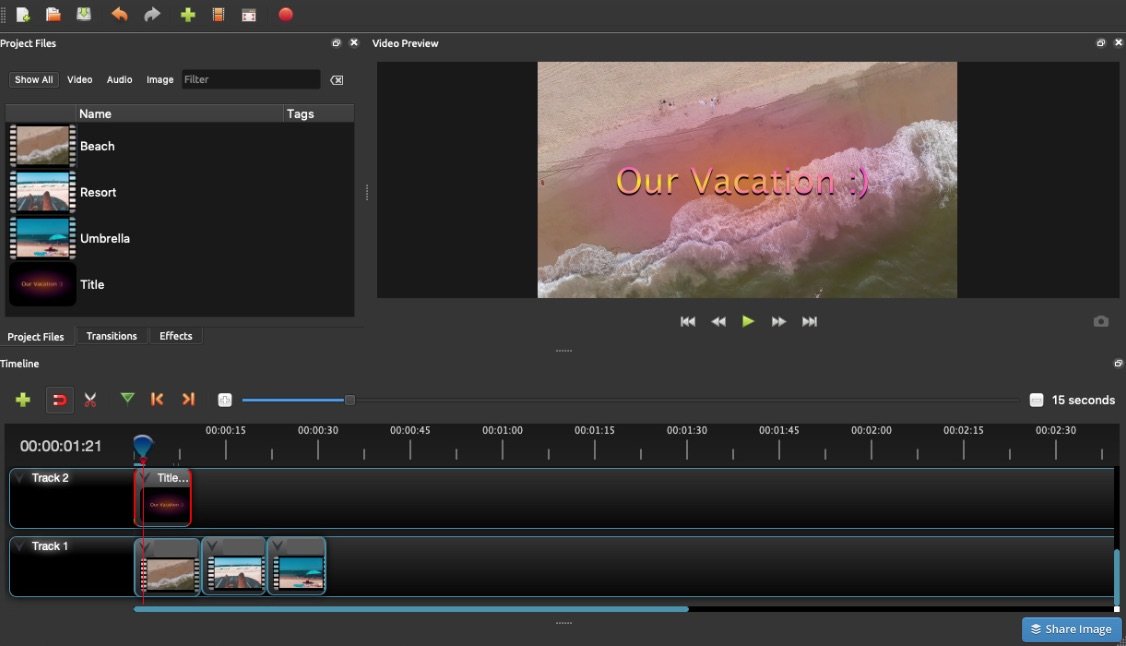 OpenShot free video
editor