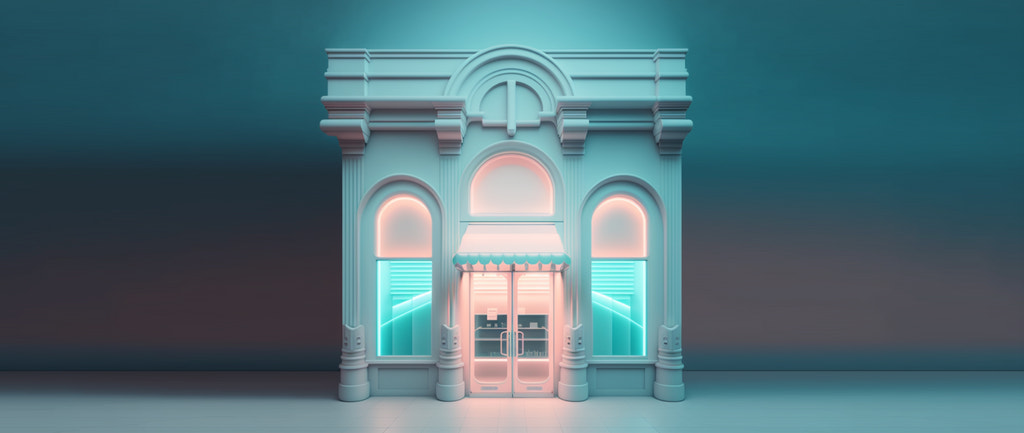 an old-fashioned
storefront