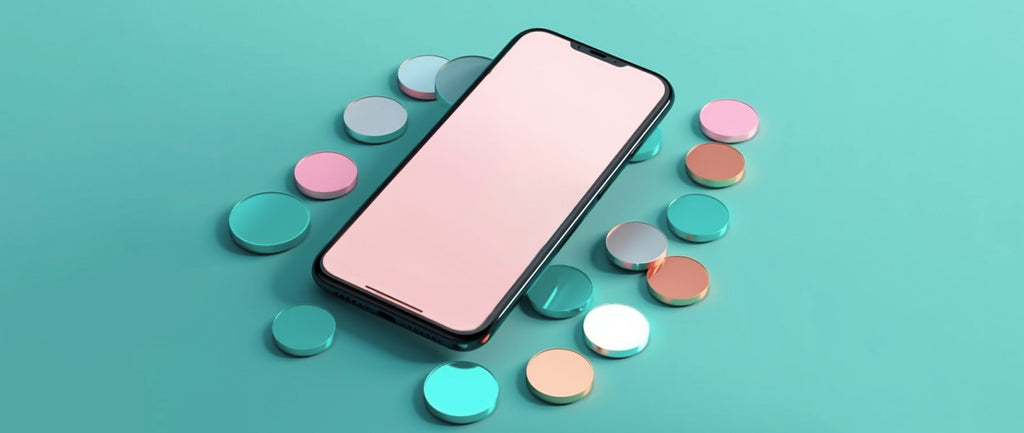 A mobile phone surrounded by currency
coins