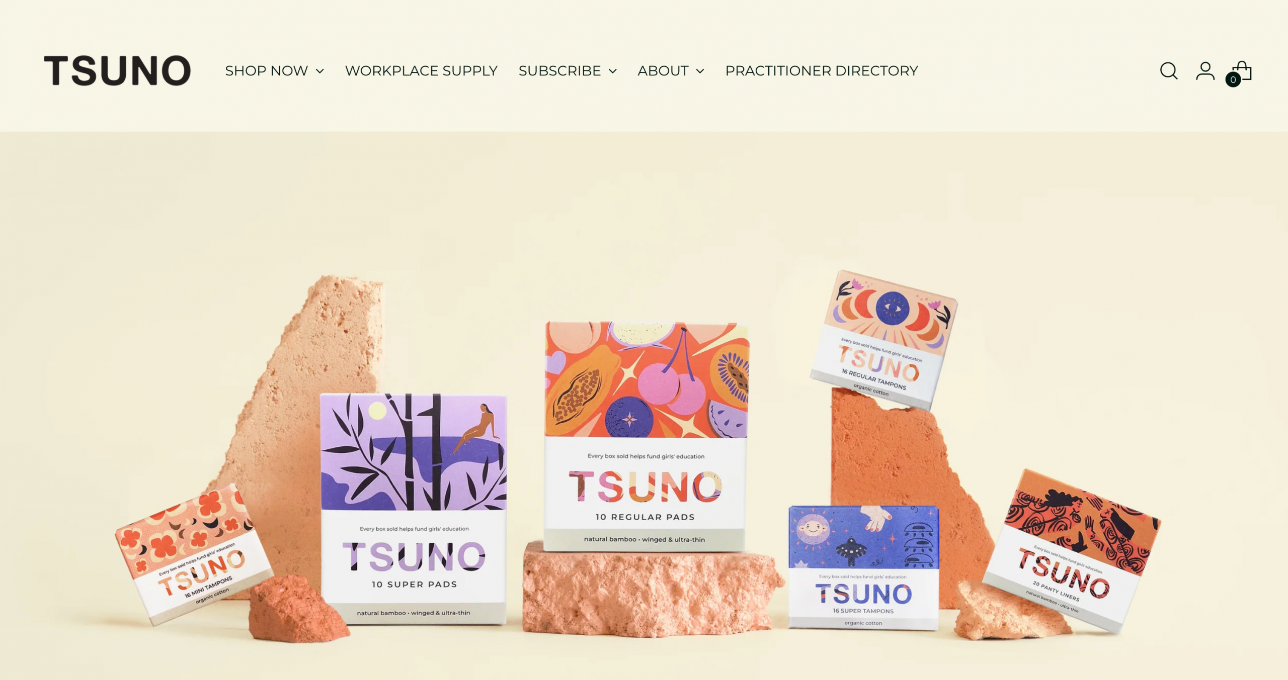Ecommerce homepage for the brand
Tsuno