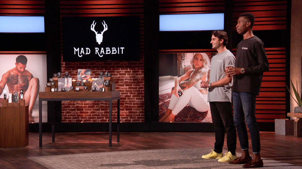 Selom Agbitor and Oliver Zak pitch their company, Mad Rabbit, on Shark
Tank