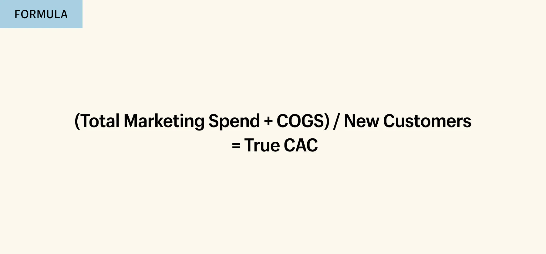 带 COGS 的基本 CAC 公式图