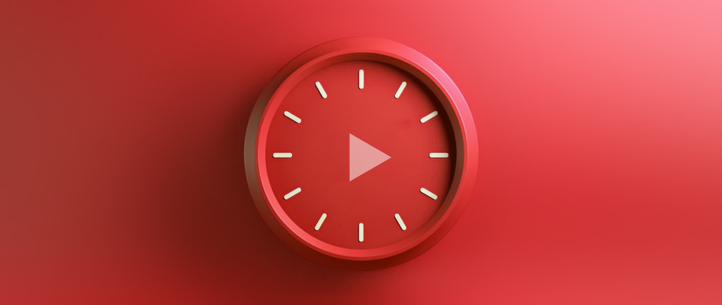 a red clock with the YouTube play button in the middle: best time to post
youtube
shorts
