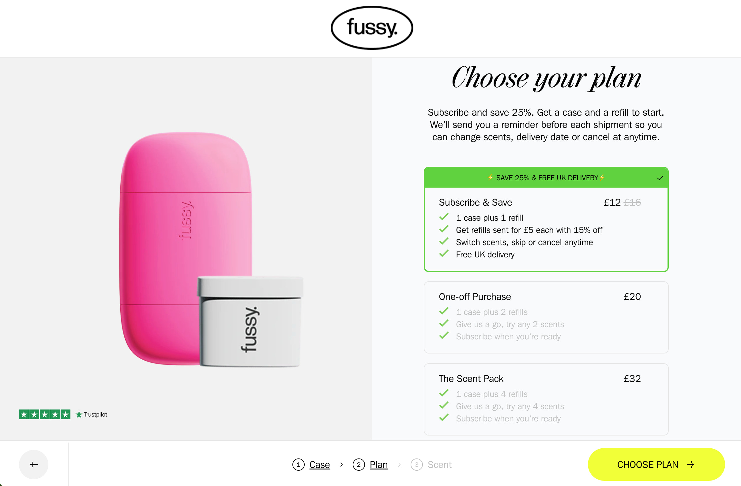 Fussy 电子商务网站上的结账流程