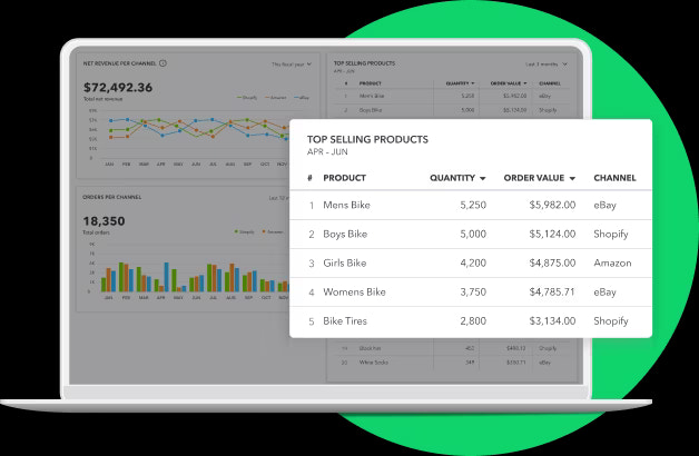QuickBooks Online 仪表板的图像。