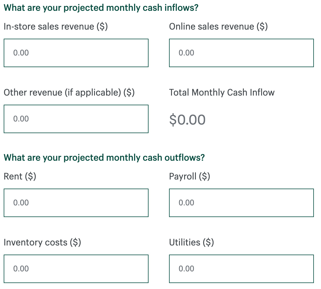 Shopify现金流计算器截图